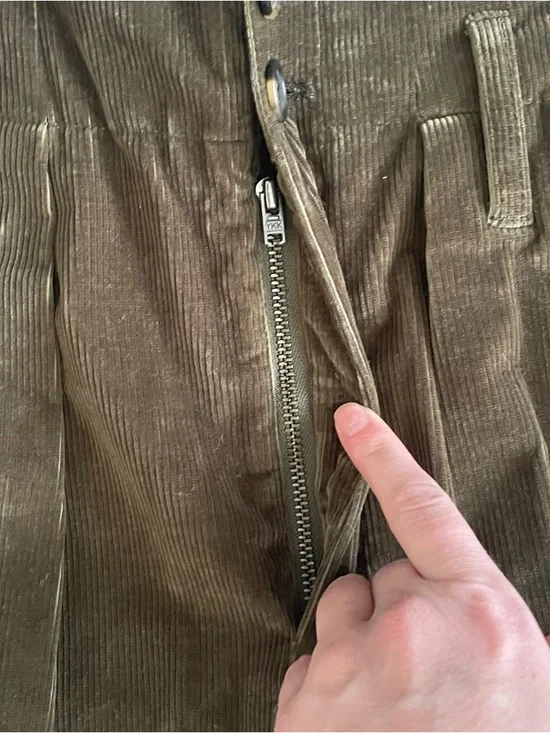 Doen Nelda Corduroy Pant Dark Green Olive Sz 4-6 Womens - Picture 13 of 16